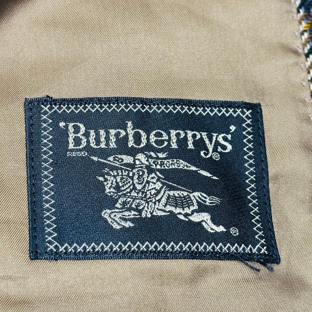 90s バーバリー ウール カシミヤ ツイード ジャケット チェック AB5