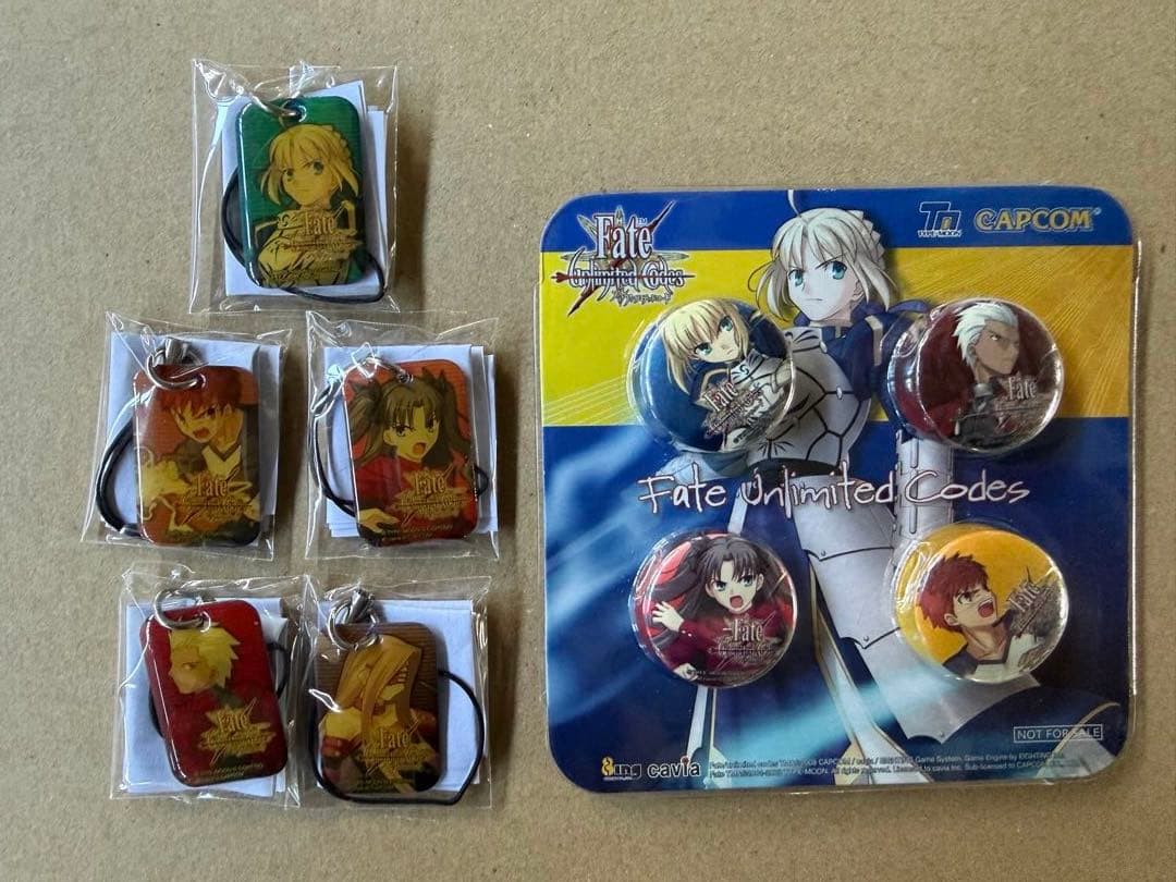 フェイト/アンリミテッドコード 缶バッジセット&メタルプレートストラップ5種