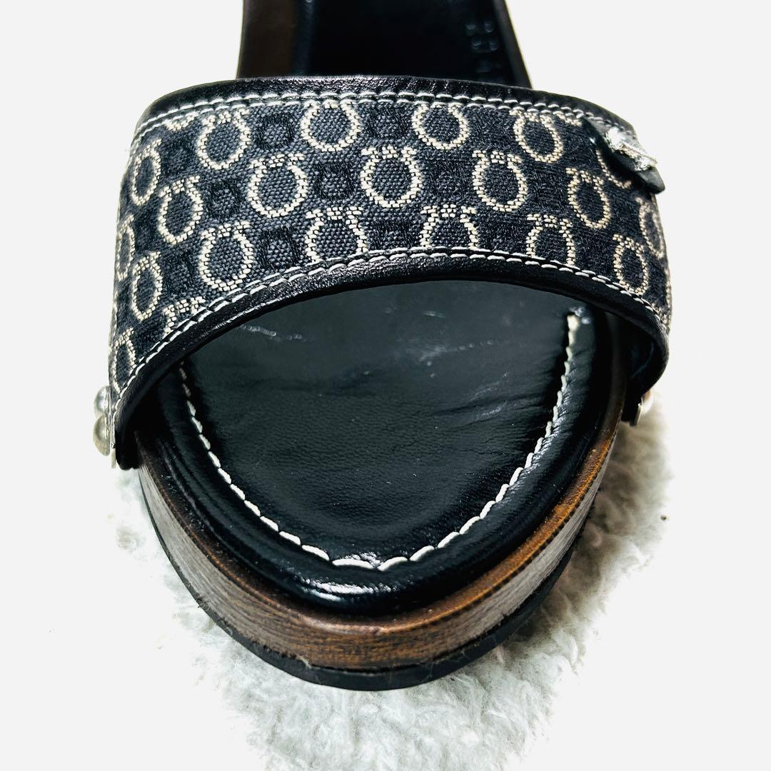 【美品✨箱付】フェラガモ ナッパレザー ミュール サンダル ガンチーニ 7D