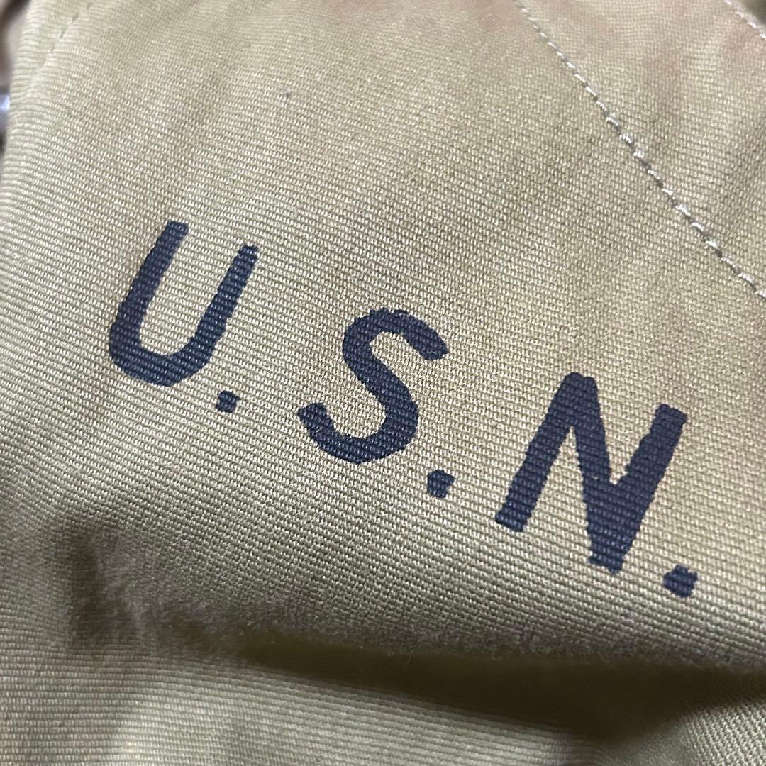 Sサイズ！U.S.NAVY 古着N-1デッキパンツ 復刻レプリカ中国製 品番
