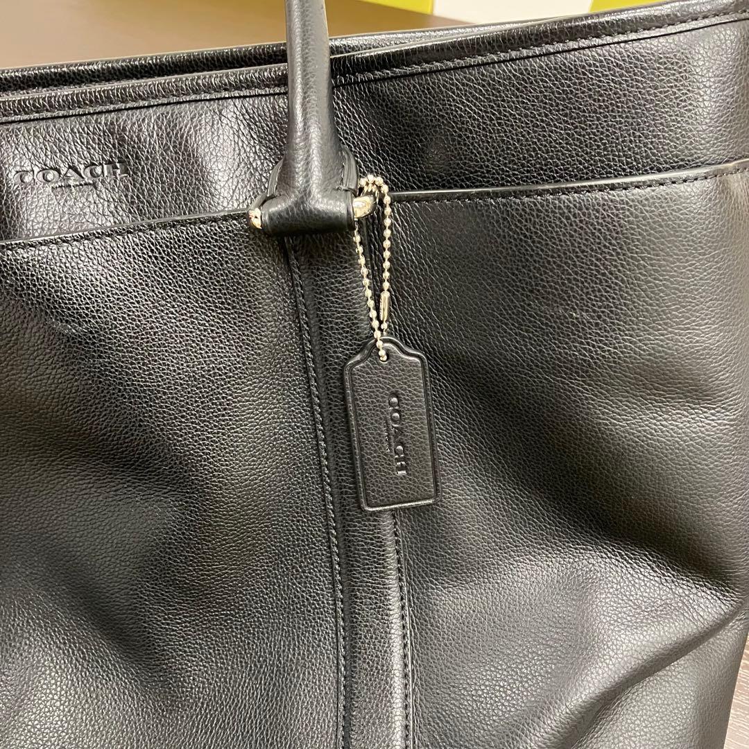 COACH ブラック レザー トートバッグ