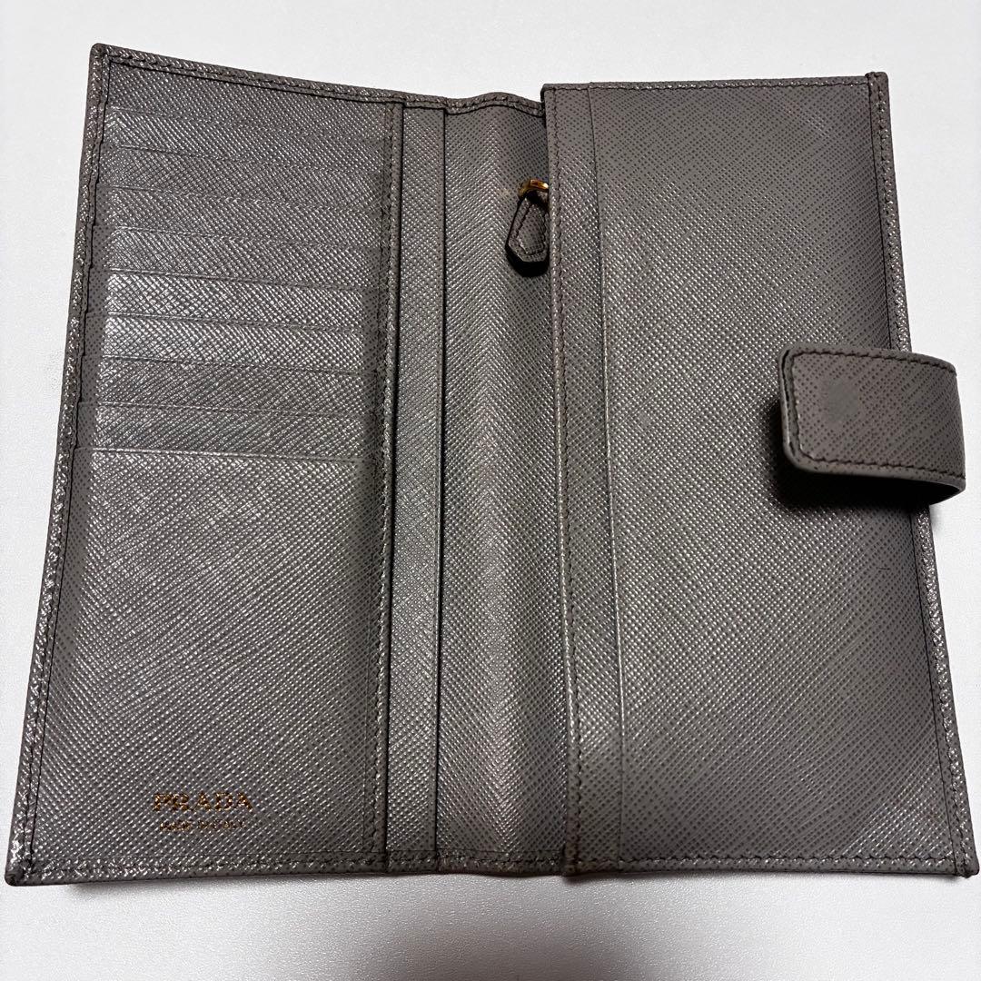 PRADA ブラックレザー 長財布 サフィアーノ