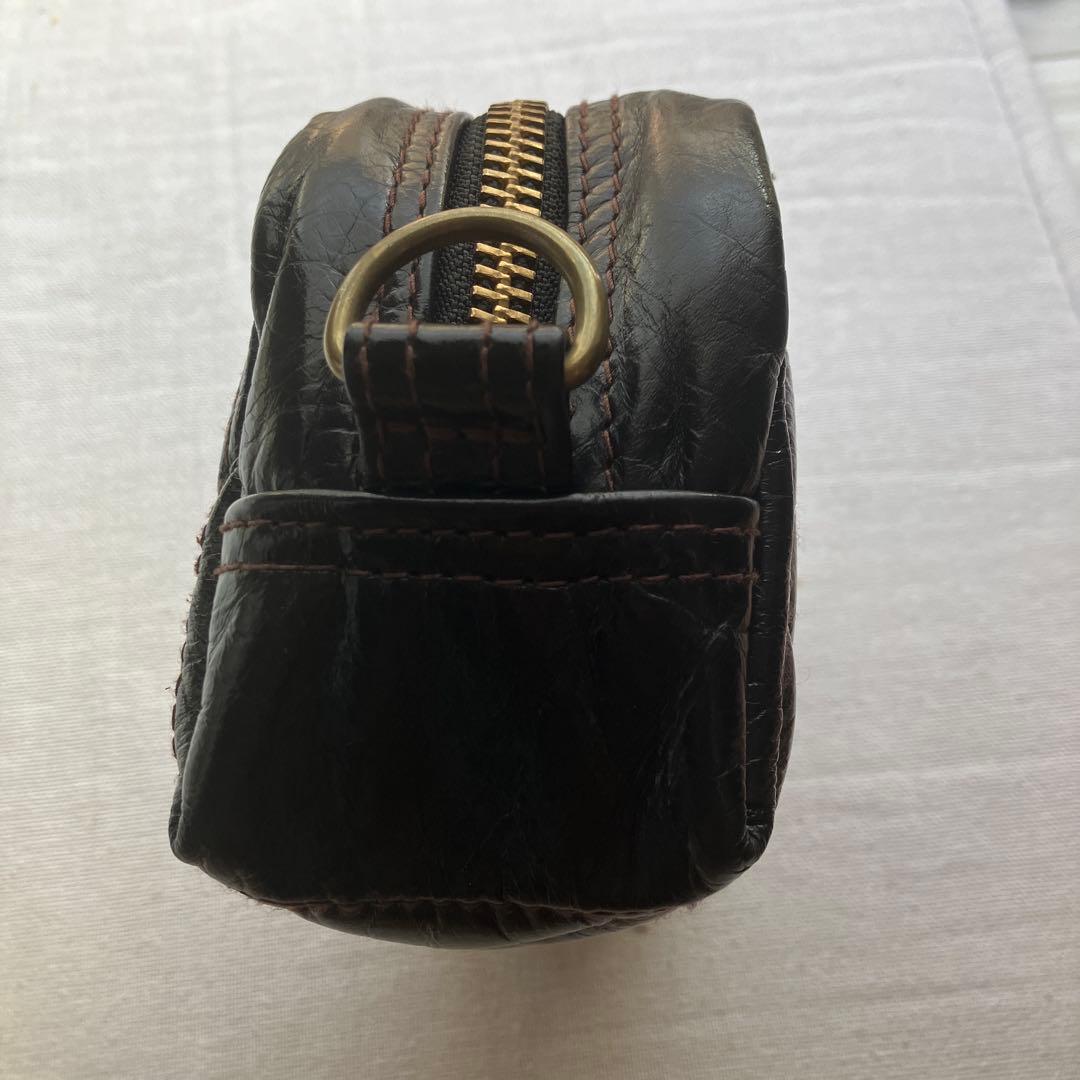 【かつかわ】スタンダードモーターサイクルレザー　ベルトポーチL 茶芯