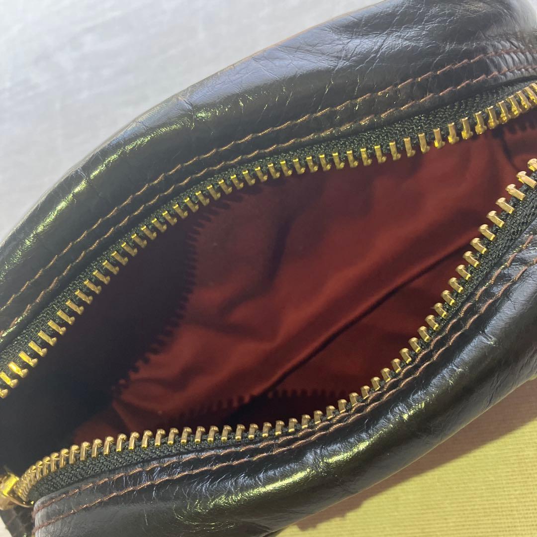 【かつかわ】スタンダードモーターサイクルレザー　ベルトポーチL 茶芯