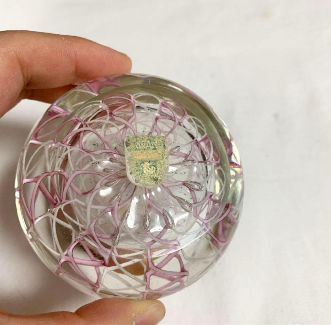 ムラノ社製　ガラスペーパーウェイト　ミルフィオリ　文鎮　クリスタル　ベネチアン