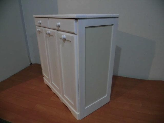 送料無料/アウトレット/新品★カントリー調★分別ダストボックス（3分別）ホワイト