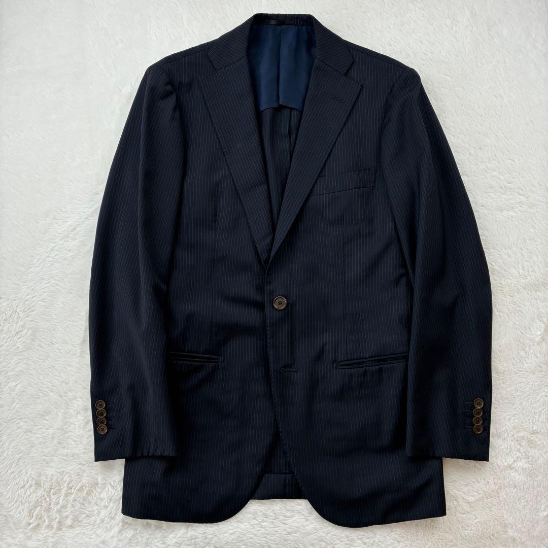 トゥモローランド ロロピアーナ　アンコンスーツ　ストライプ　ダークネイビー　44