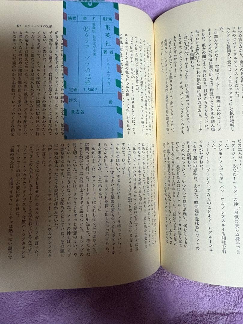 ❤️美品❤️集英社　世界文学全集 19　カラマーゾフの兄弟