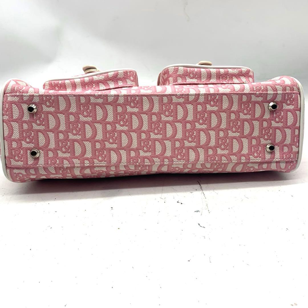 Pinky &Dianne トートバッグ　キャンバス　レザー　ピンク