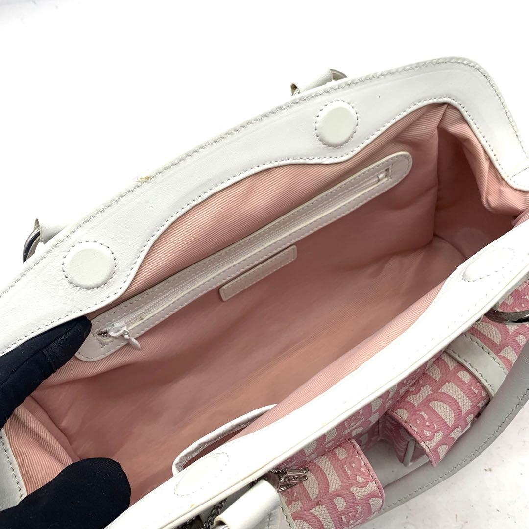 Pinky &Dianne トートバッグ　キャンバス　レザー　ピンク