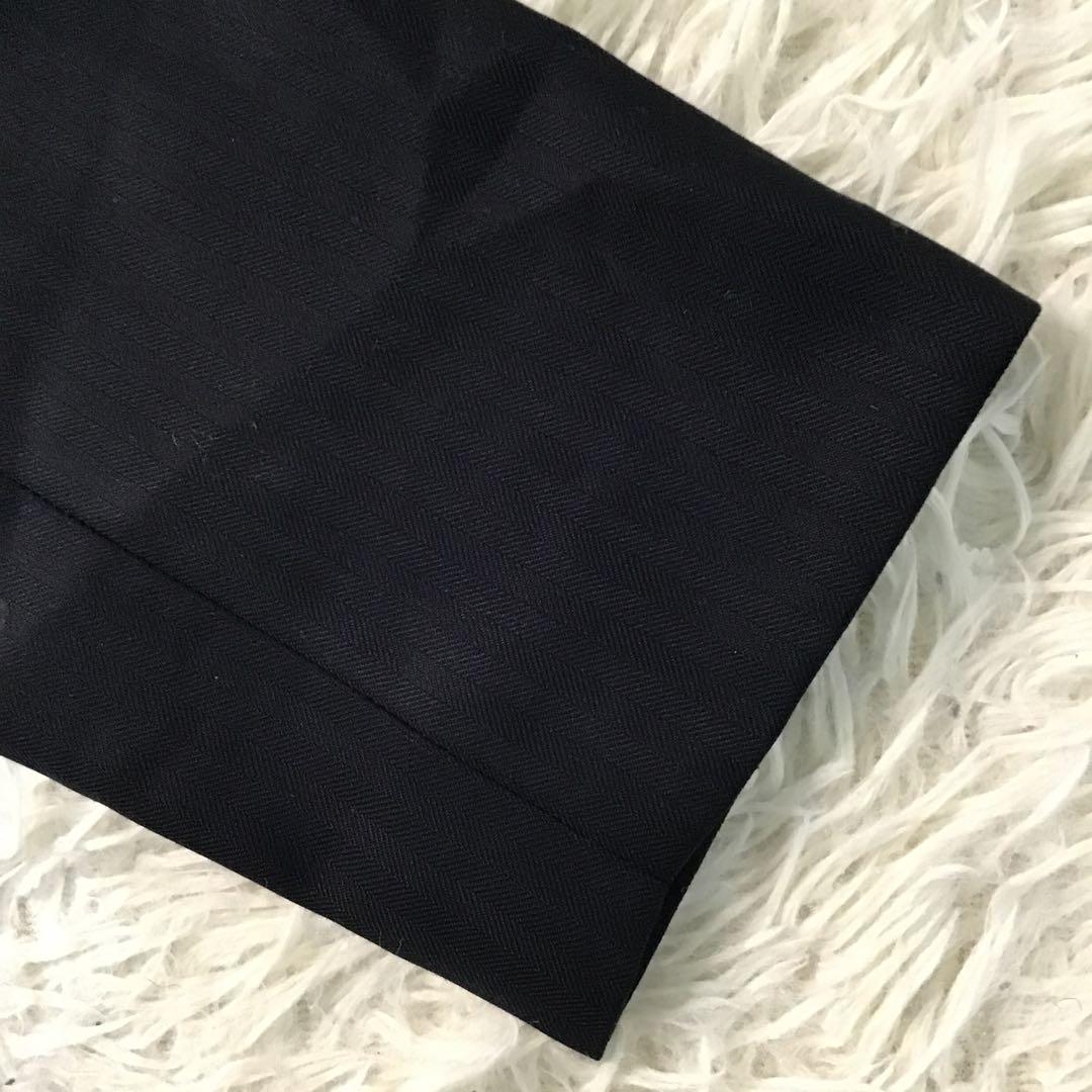 美品【スキャパ】 セットアップ 紺 ストライプ ウール 高級感 42