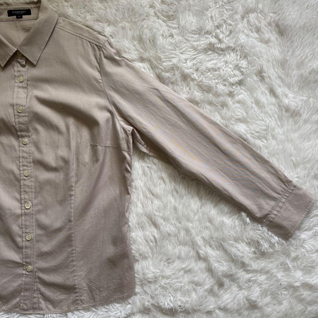 美品 BURBERRY バーバリー コットンシャツ ベージュ ノバチェック 46