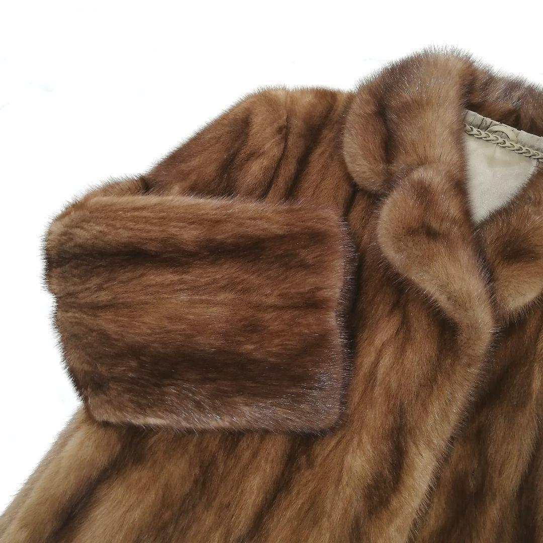 デミバフミンク　毛皮 コート　フレア　ゆったり　リアルファー　毛並み良好　高級