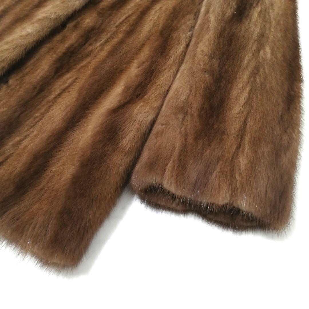 デミバフミンク　毛皮 コート　フレア　ゆったり　リアルファー　毛並み良好　高級