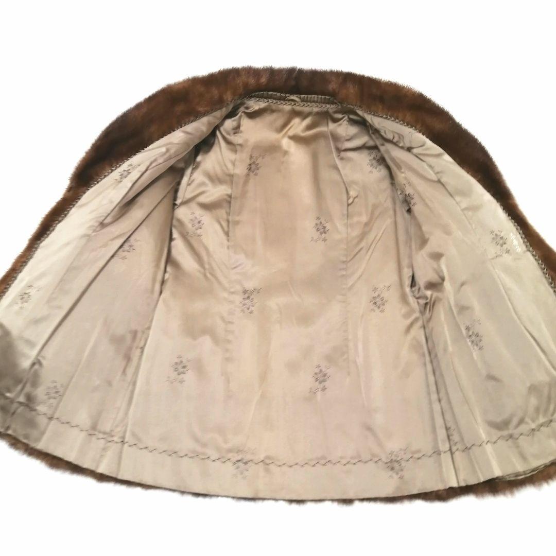 デミバフミンク　毛皮 コート　フレア　ゆったり　リアルファー　毛並み良好　高級