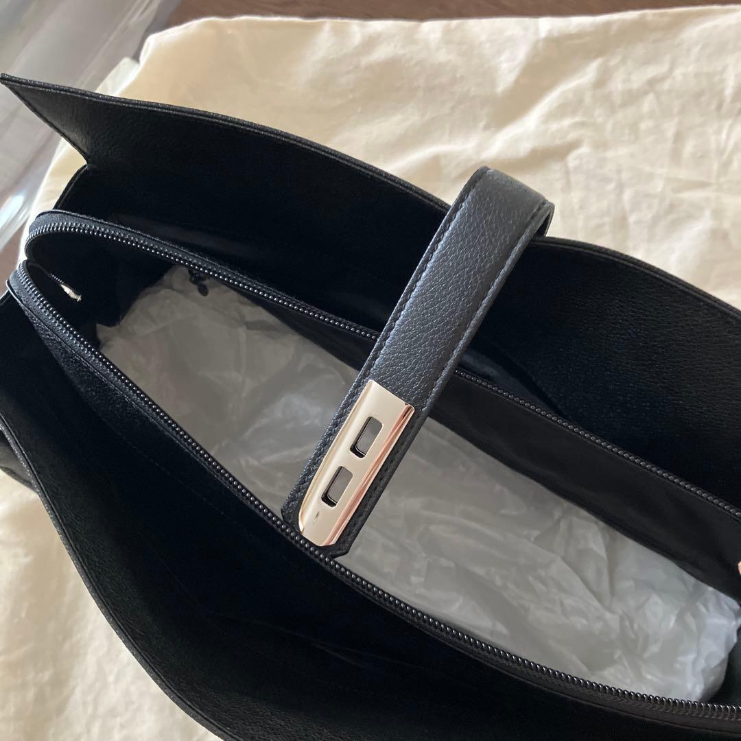 濱野皮革工藝　ディライト　トートバッグ　ブラック　シルバー金具