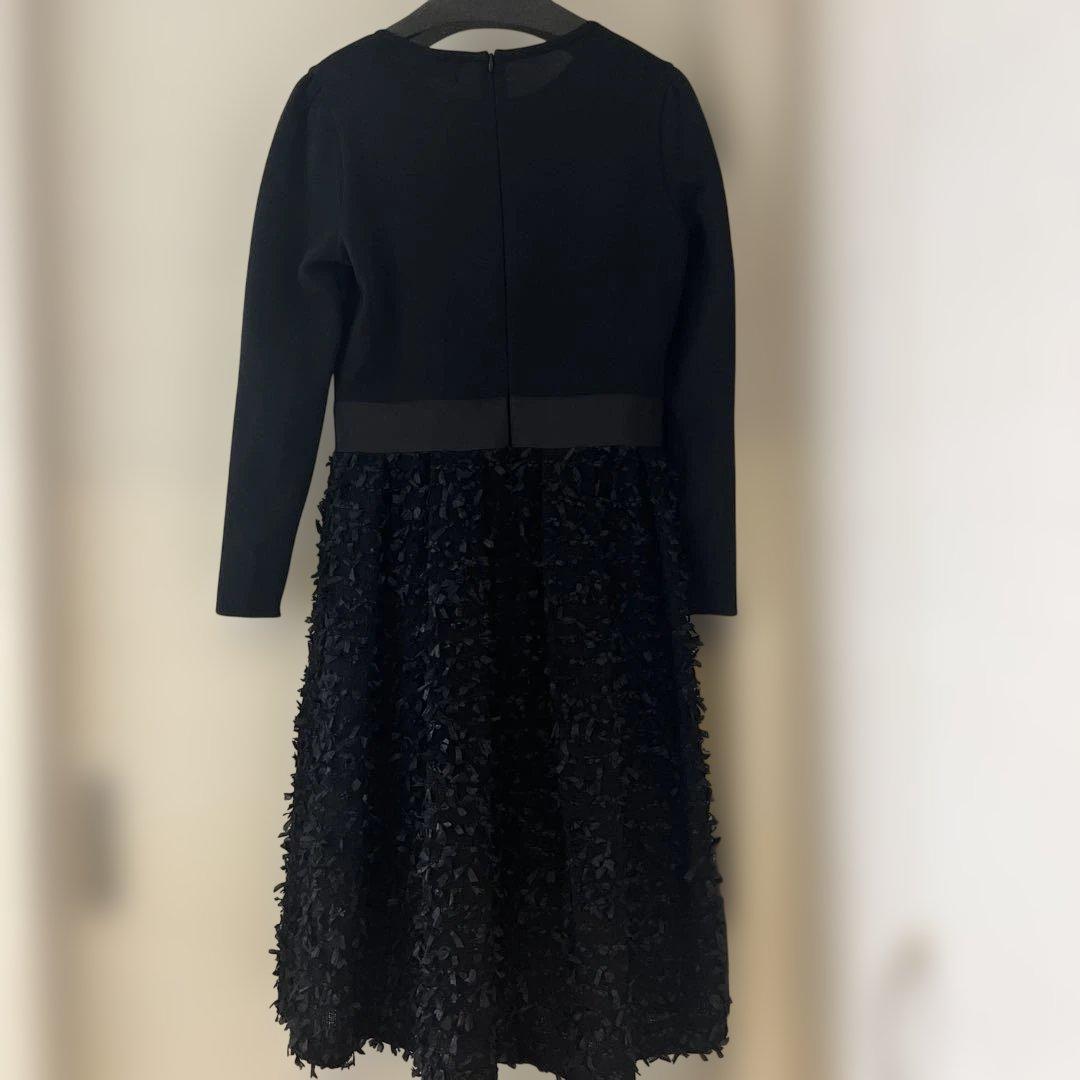 エムズグレイシー　2025新作❗️ファンシーツイードワンピース　38 ブラック