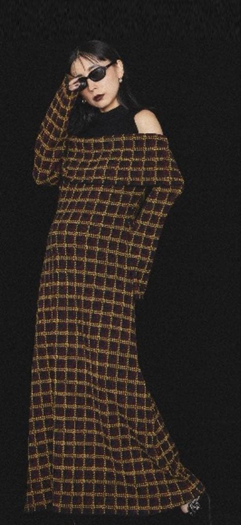 ワンピース AmeriVINTAGE UND OFF SHOULDER KNIT DRESS