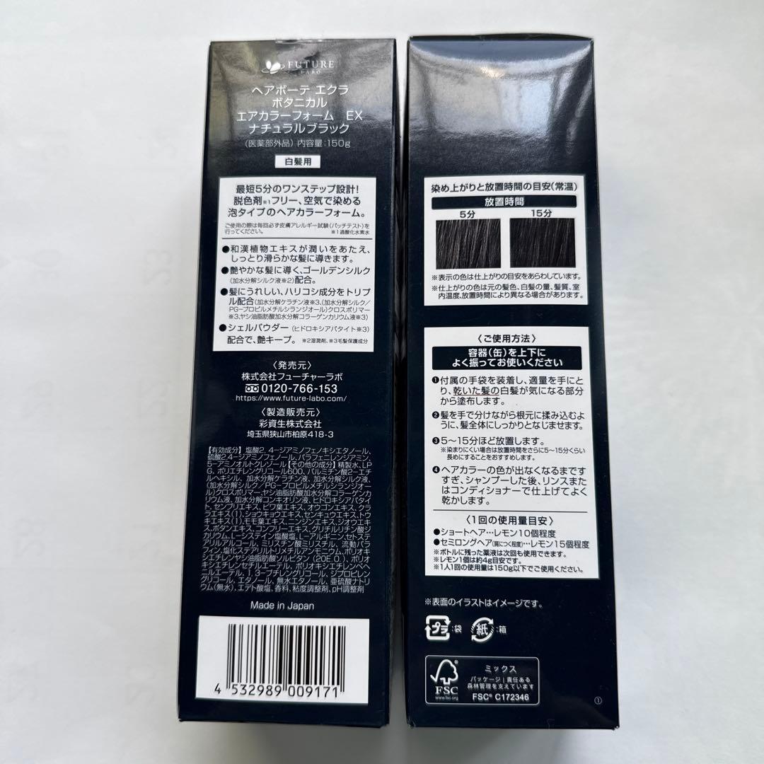 2本セット　ボタニカルエアカラーリングEX ナチュラルブラック 150g