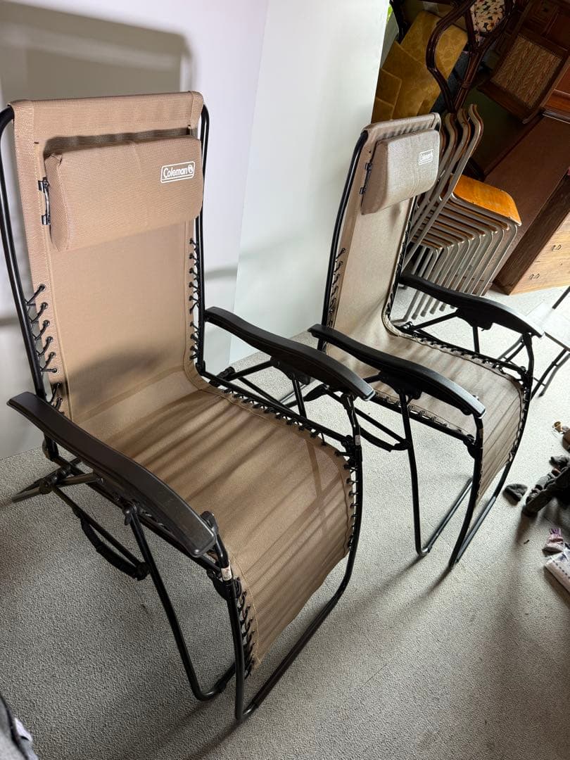 Coleman インフィニティチェア 2脚 ベージュ 折りたたみ リクライニング