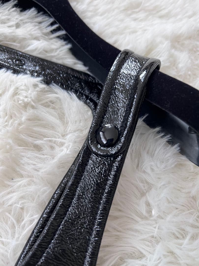 Courrèges クレージュ エナメル ノースリーブ ミニドレス ワンピース