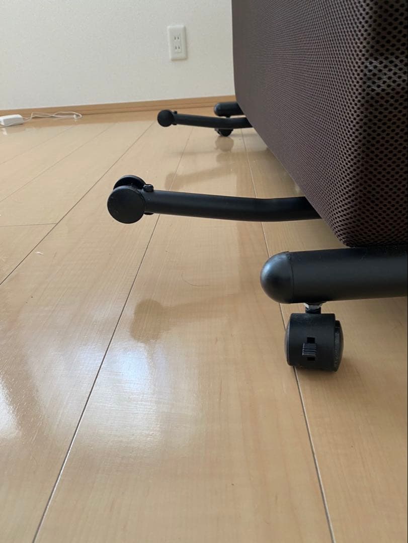 ブラウン 折りたたみベッド キャスター付き