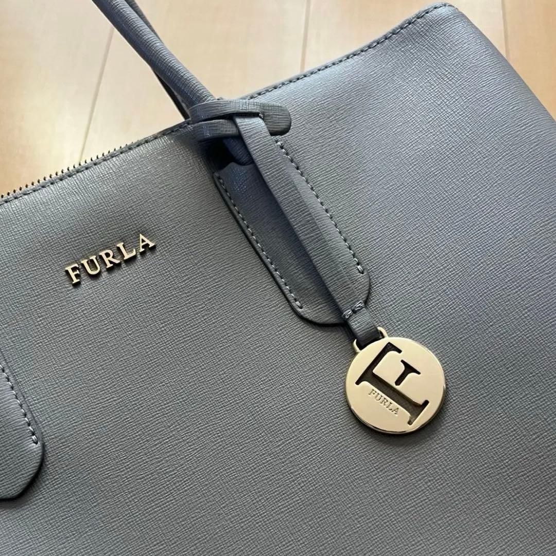 FURLA テッサ トートバッグ 水色　A4サイズ対応