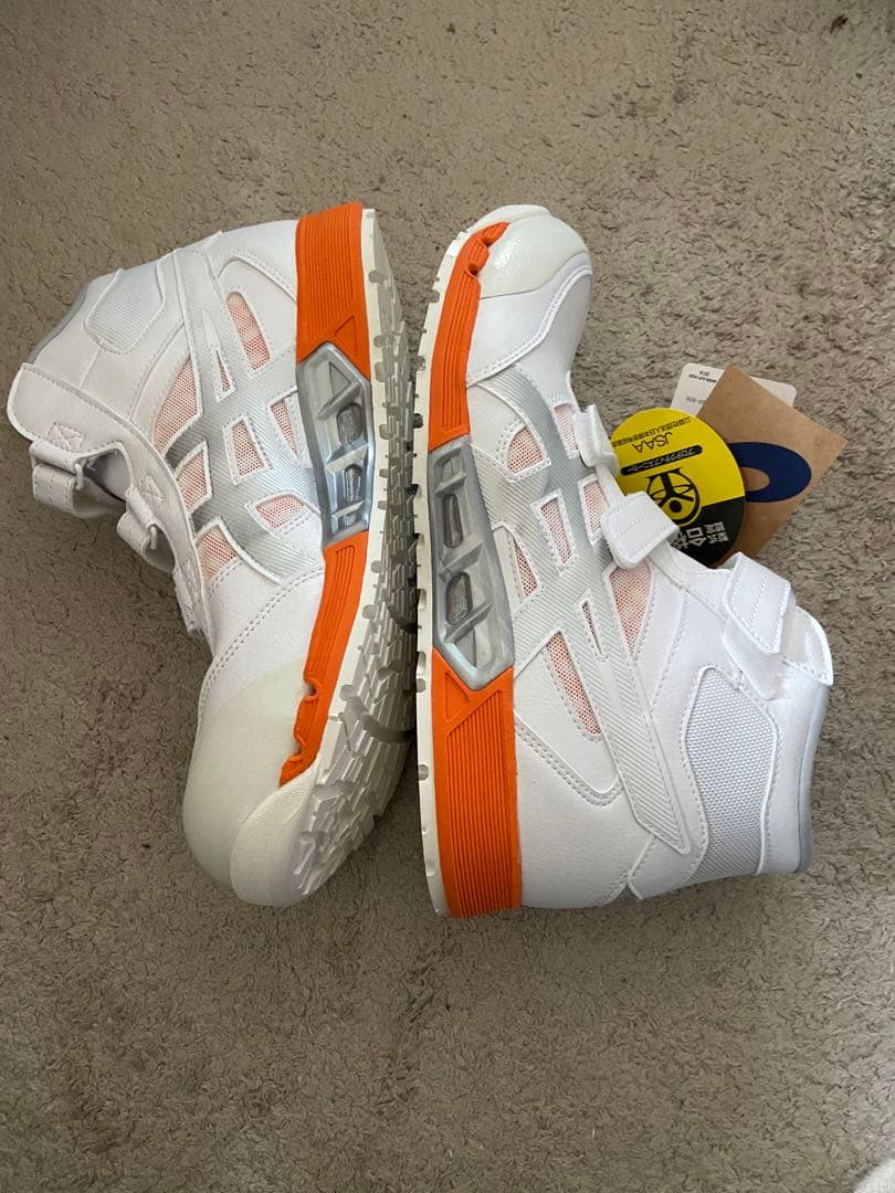 ASICS ハイカット安全靴 ホワイト/オレンジ