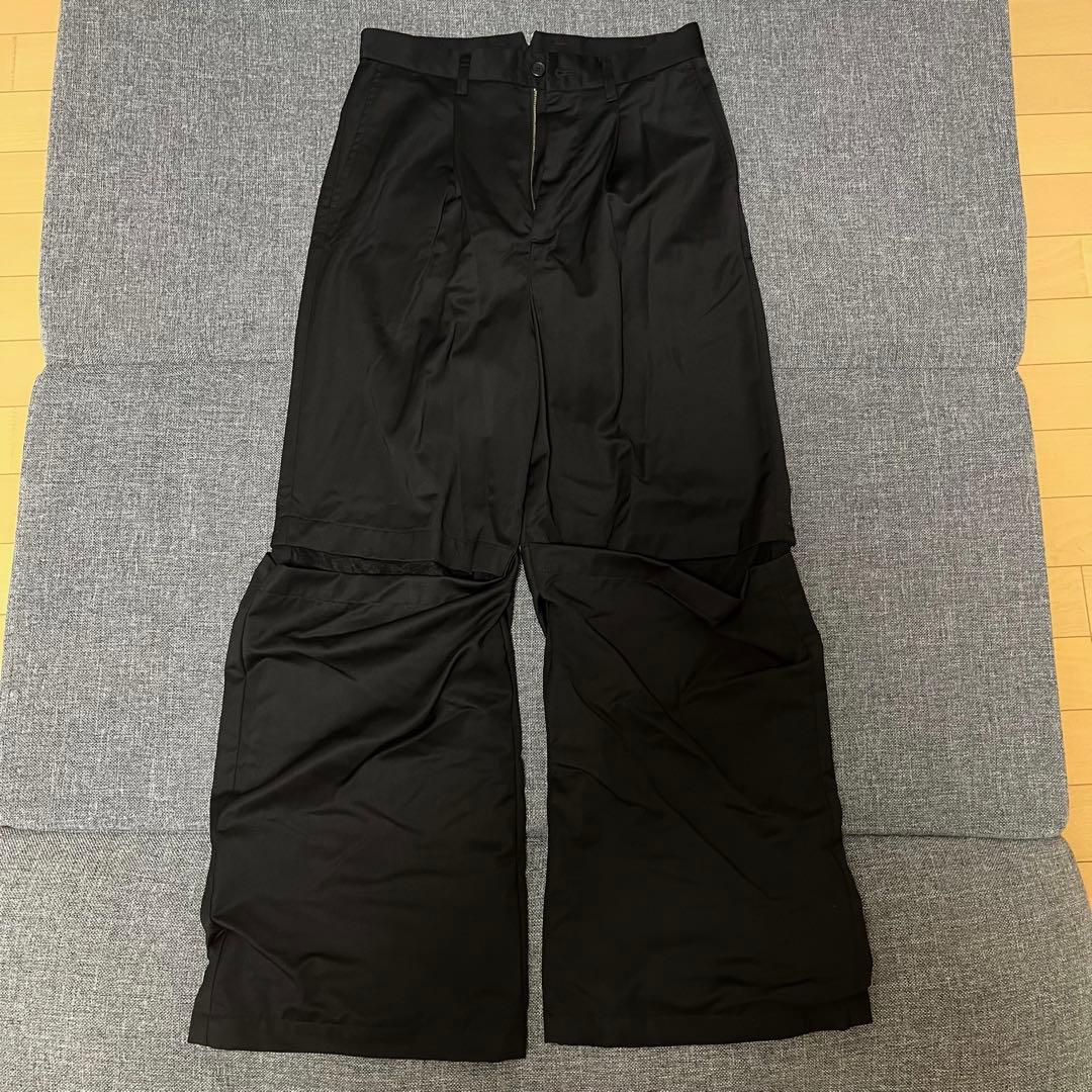 grancy グランシー チュールレイヤードデザインスラックス ブラック 黒 M