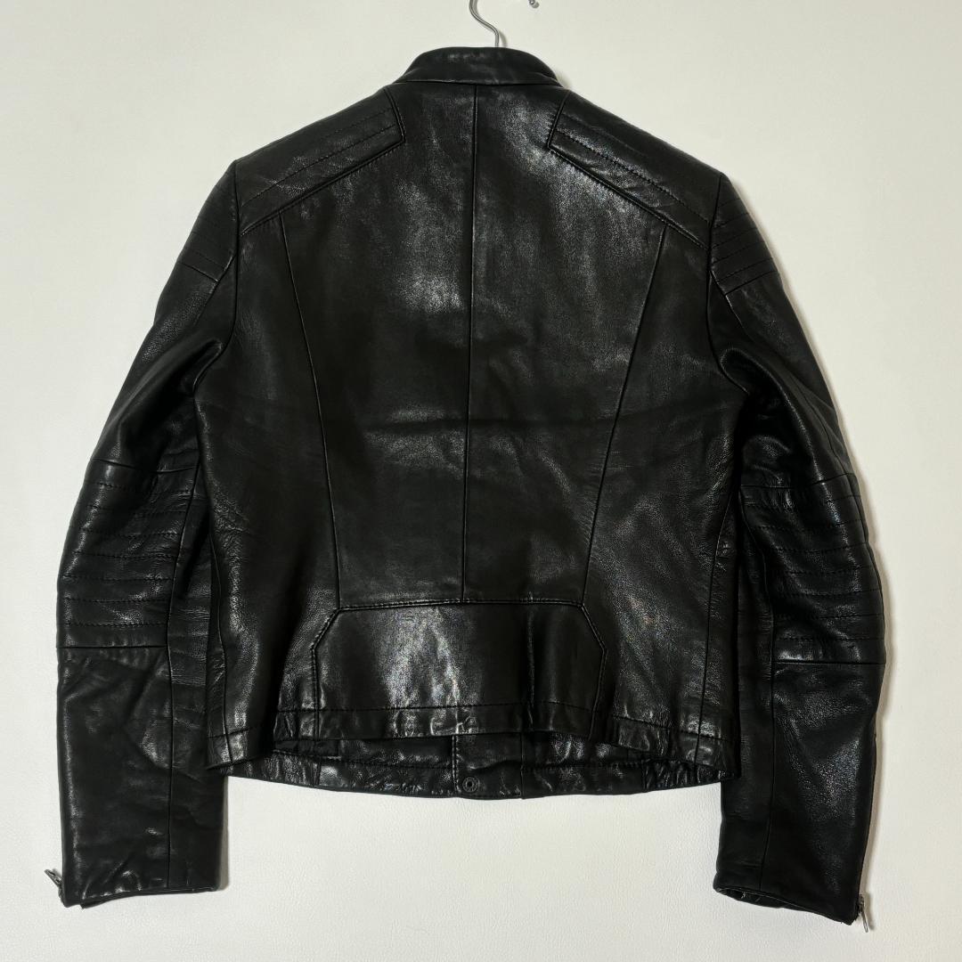 【希少】ポールスミス ライダースジャケット 羊革 ノーカラー L シングル