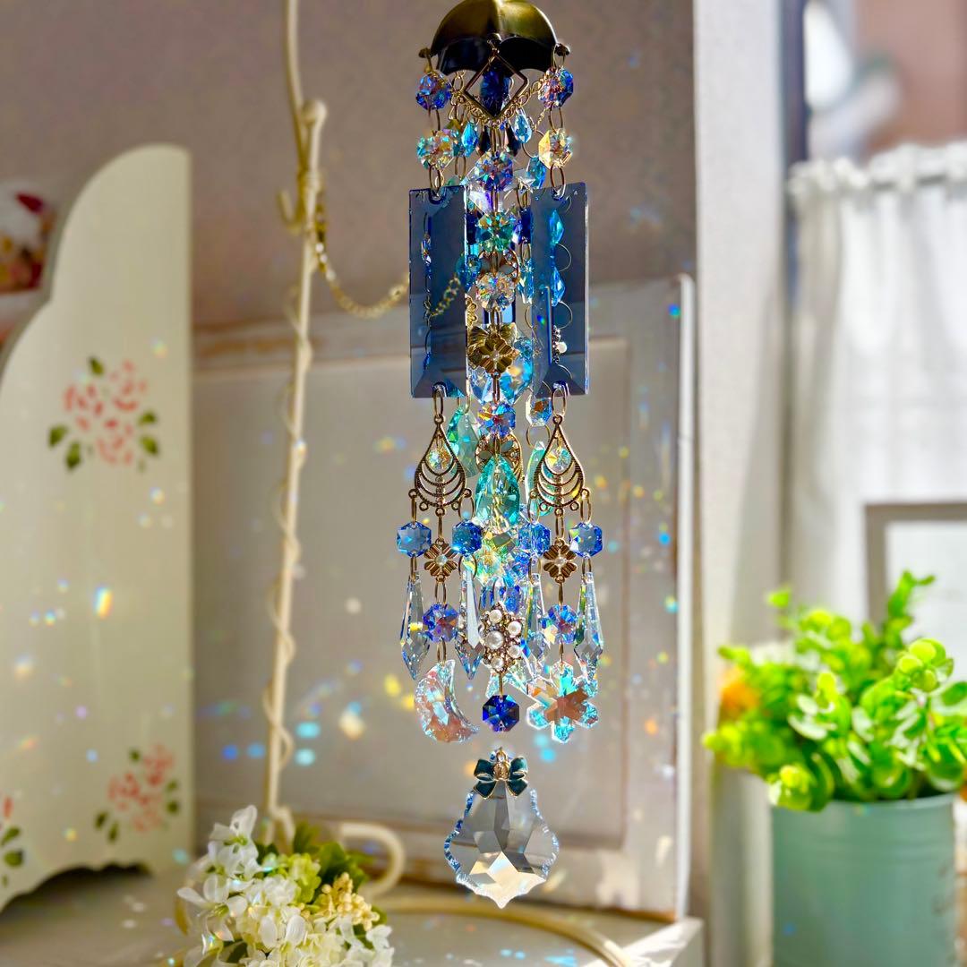 おばこ丸ミディアムサファイアシルバーグレイズ✩.*˚七夕サンキャッチャー