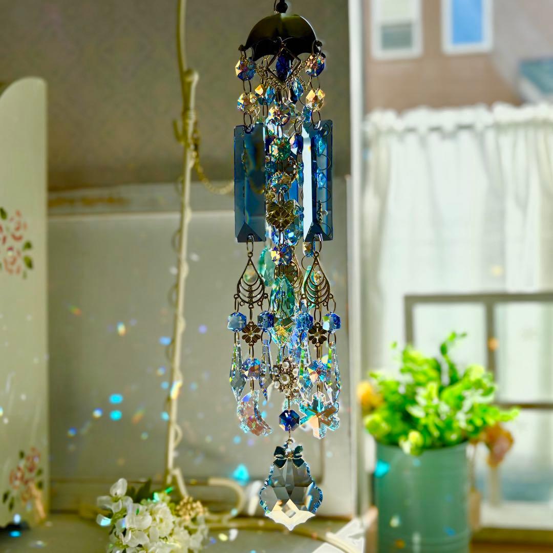 おばこ丸ミディアムサファイアシルバーグレイズ✩.*˚七夕サンキャッチャー