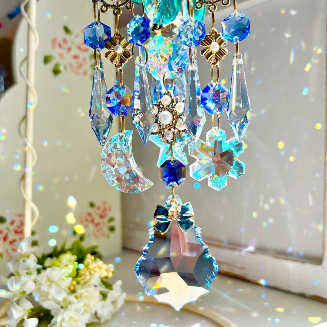 おばこ丸ミディアムサファイアシルバーグレイズ✩.*˚七夕サンキャッチャー