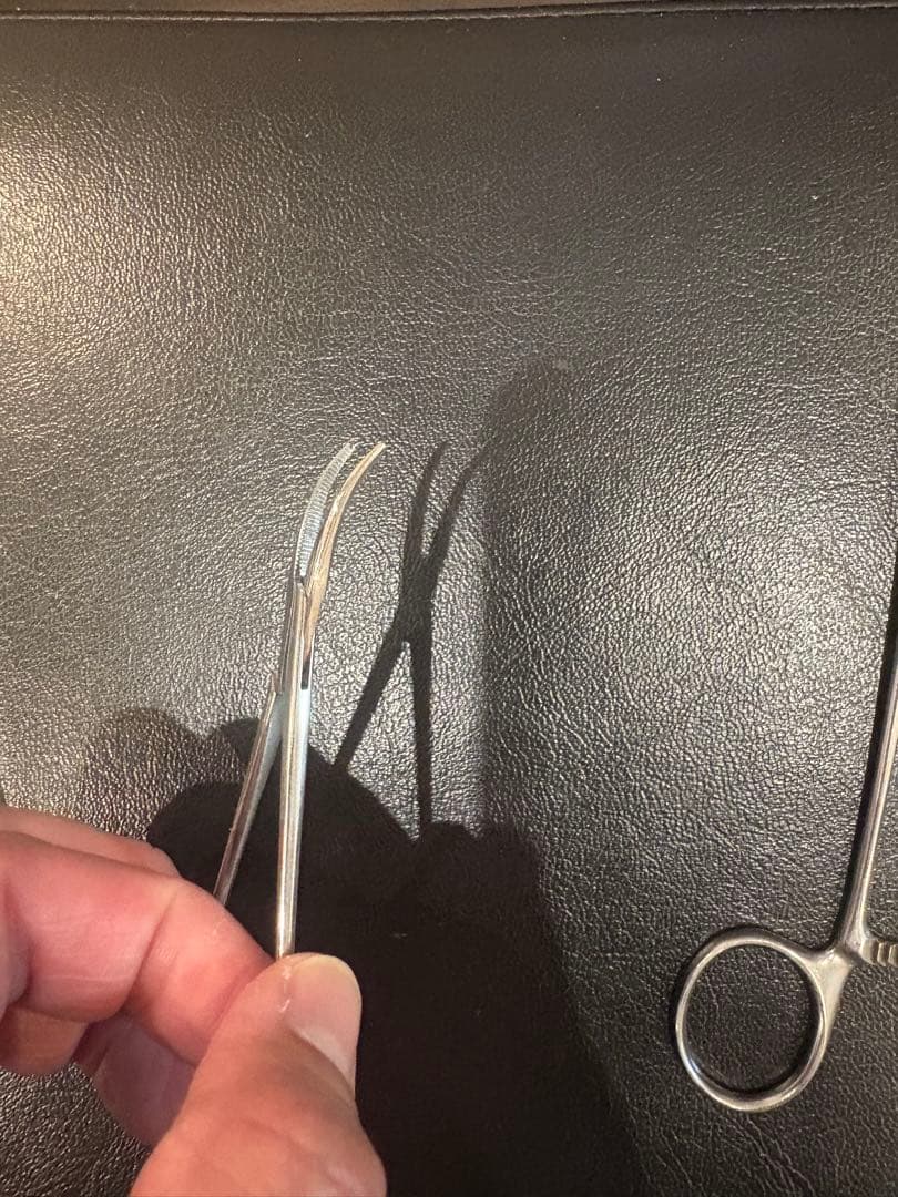 外科用コッヘル、ペアン、曲がり先端クランプ型器具9点セット