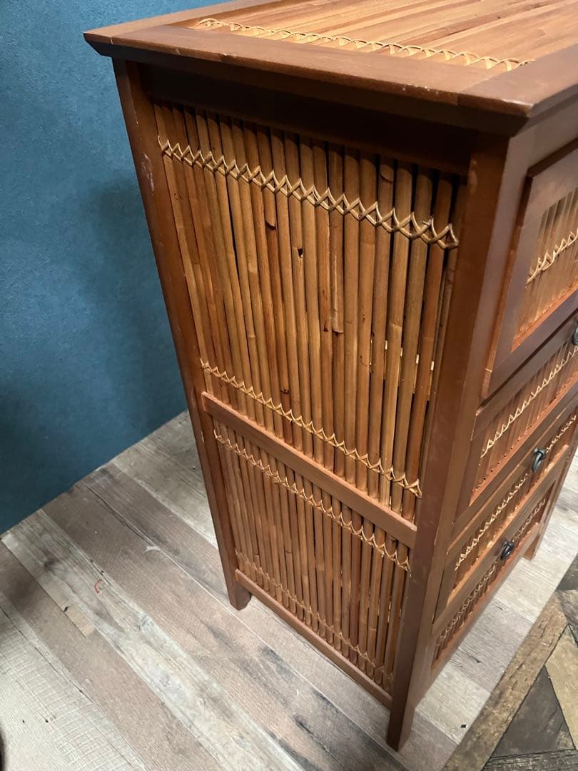 なみだ雨＊アジアン チェスト バンブー インテリア 箪笥 昭和レトロ