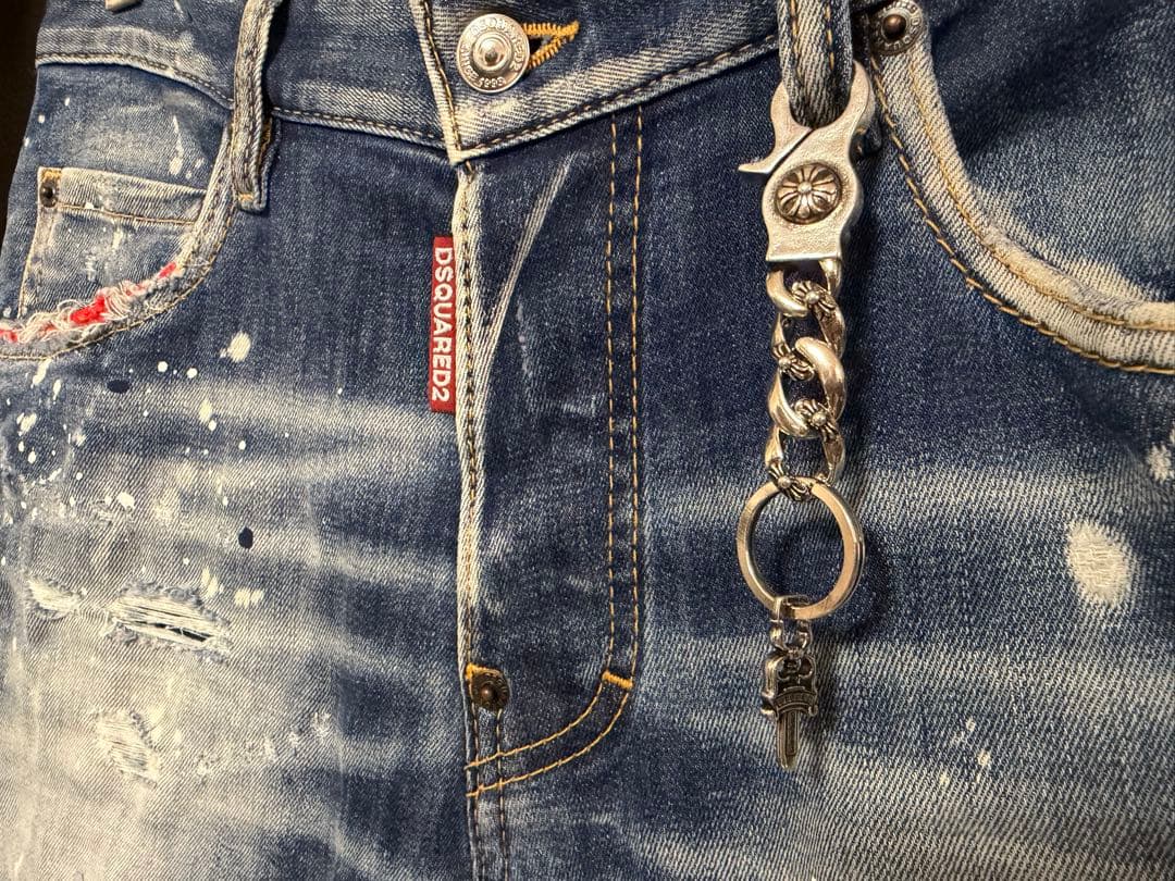 フック式 キーホルダー ダガーチャーム フローラルチェーン シルバー キーリング