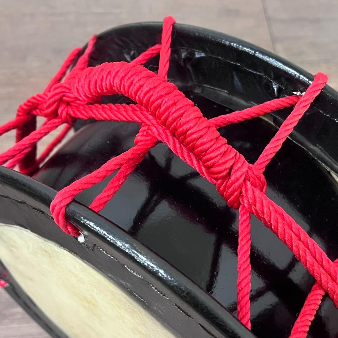 フォロー割【蔵出し】締め太鼓 牛革 和太鼓 バチ付 台付 平太鼓 入門用