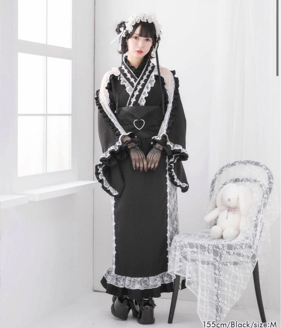 DearMyLove ディアマイラブ あまらぶ浴衣 ブラック 黒 地雷