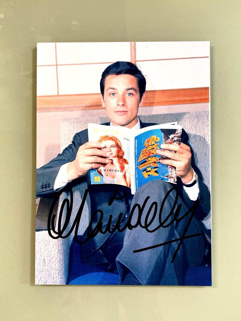 アラン・ドロン直筆サイン入り2Lサイズ写真…ボルサリーノ