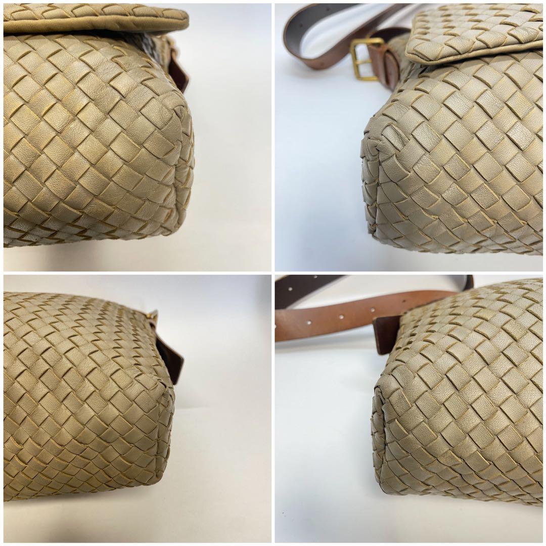 ボッテガヴェネタ ショルダーバッグ カーキ イントレチャート メッセンジャー