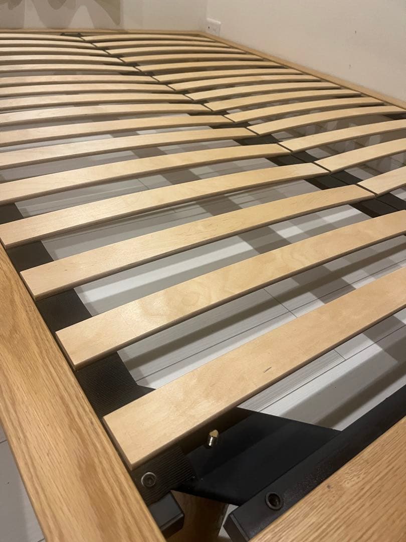 a*a様 木製ワイドダブルスラットベッド