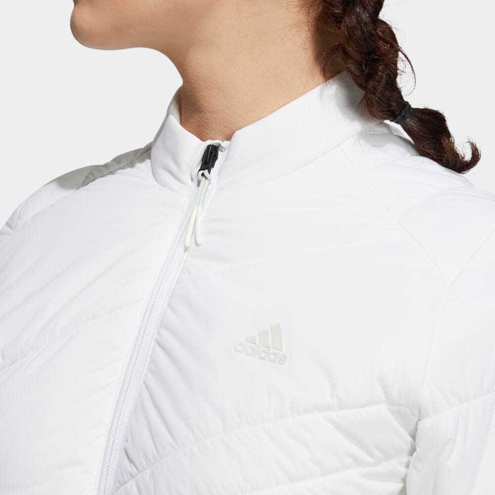 【M】秋冬 アディダス ゴルフ キルティング 中綿セットアップ 白