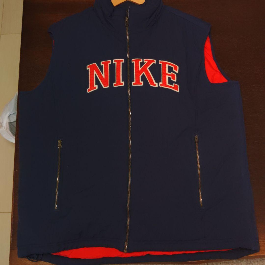NIKE ネイビー ベスト ロゴ入り2000年レア、中綿