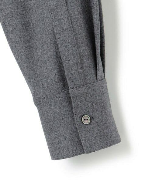 23区 ウールストレッチツイル シャツワンピース グレー