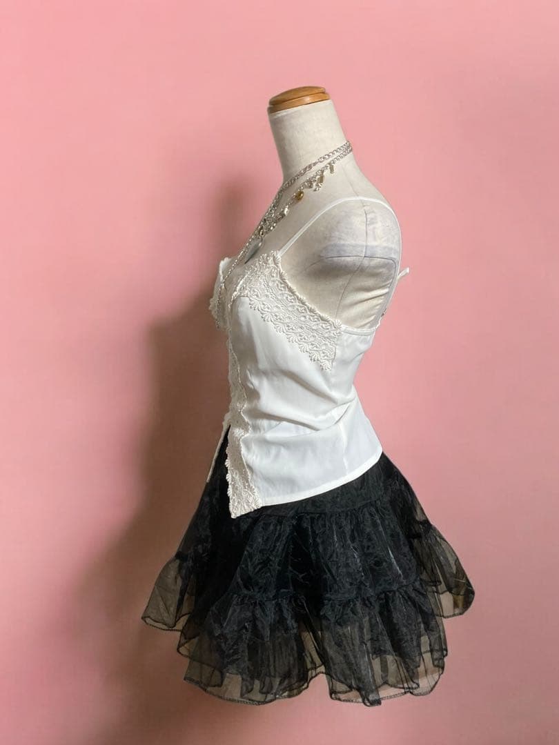 レア90sヴィンテージレースキャミコルセットy2kフェアリーグランジバレエコア