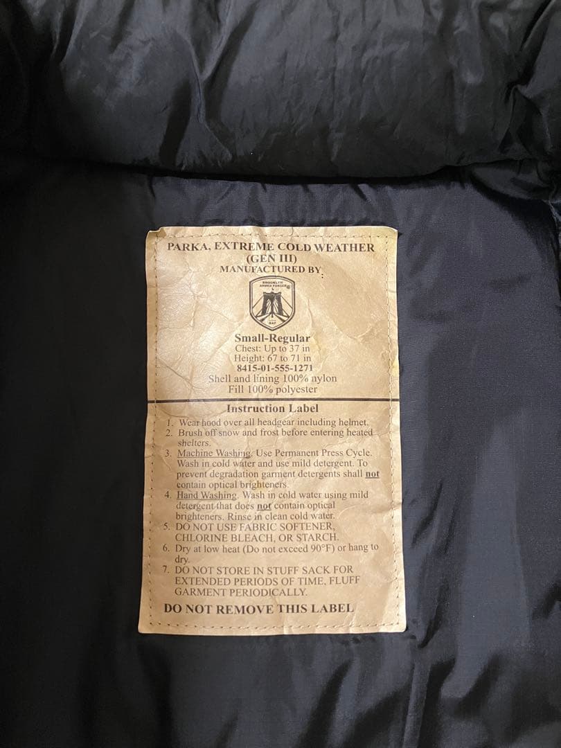 BAF ECWCS HOODED PRIMALOFT PARKA ★S-R／良好