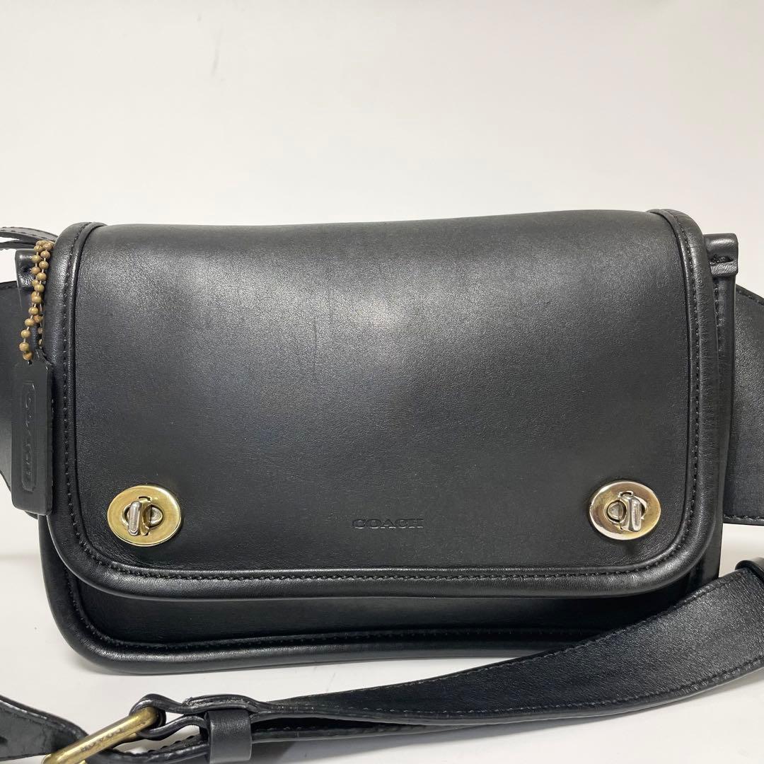美品 coach ボディバッグ レガシー ターンロック レザー 黒 y2k