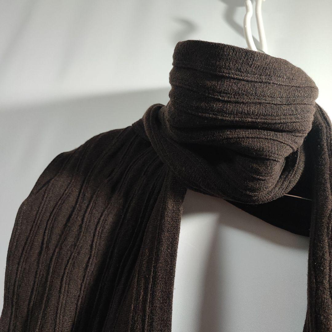 アイザックセラム ストール マフラー ウール ダメージ加工 カシミヤ フリンジ