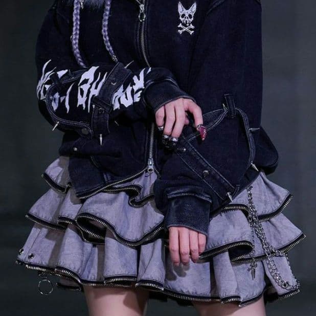 Grrr the Lipper ガルルザリッパー 悪魔NOジップスカート グレー