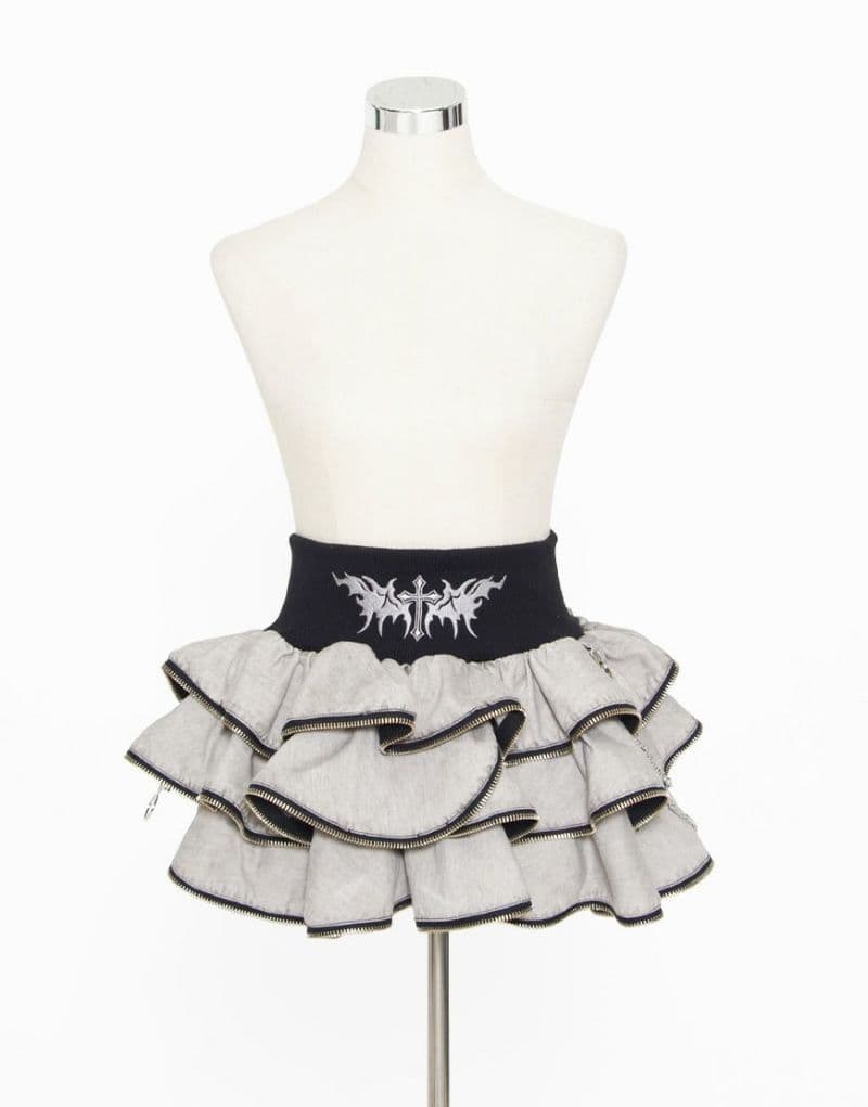 Grrr the Lipper ガルルザリッパー 悪魔NOジップスカート グレー